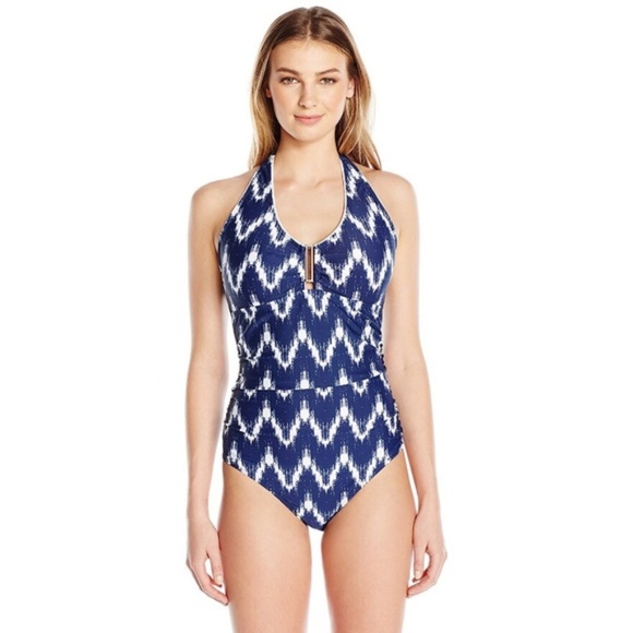 Jones New York Other - Jones New York Indigo Chevron Halter One Piece